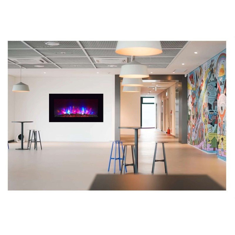 Hitense Επιτοίχιο Ηλεκτρικό Τζάκι 2000W 91x11.5cm Κόκκινο HWF-7K200F Με 7 Επιλογές Χρωμάτων 