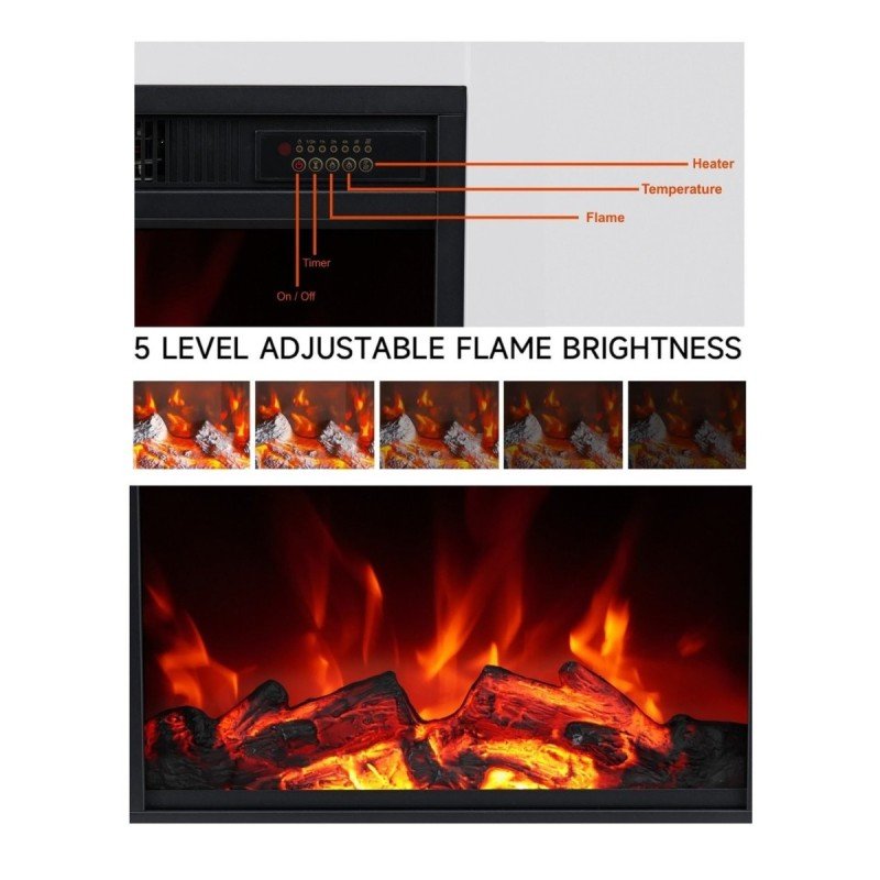 Hitense Επιδαπέδιο Ηλεκτρικό Τζάκι 1350W 64.5x23.5cm Λευκό