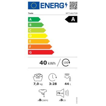 Tesla Πλυντήριο Ρούχων 7kg 1400 Στροφών WF71461TGR