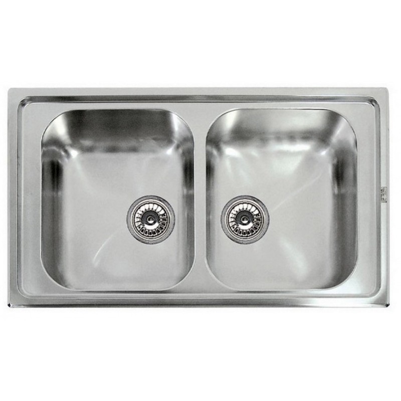 Karag BL-887 Ένθετος Νεροχύτης Inox Σατινέ Μ86xΠ50cm Ασημί