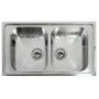 Karag BL-887 Ένθετος Νεροχύτης Inox Σατινέ Μ86xΠ50cm Ασημί