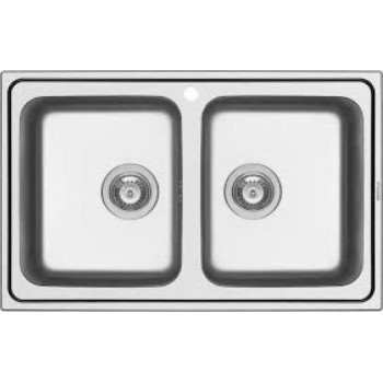 Pyramis Alea 2B Ένθετος Νεροχύτης Inox Σατινέ Μ79xΠ50cm Ασημί 107157601