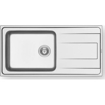 Pyramis Alea 1B 1D Plus Ένθετος Νεροχύτης Inox Σατινέ Μ100xΠ50cm Ασημί
