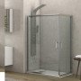 Karag New Flora 100 NFL10080100180 Καμπίνα Ντουζιέρας με Συρόμενη Πόρτα 80x100x180cm Clear Glass