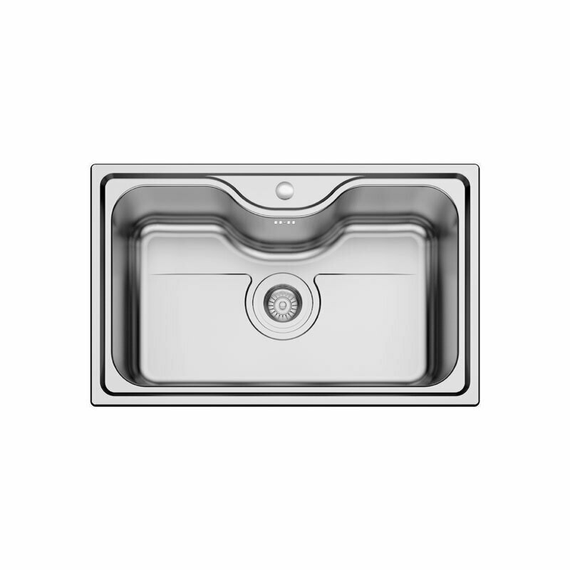 Karag BL 627 Ένθετος Νεροχύτης Inox Σατινέ Μ80xΠ50cm Ασημί