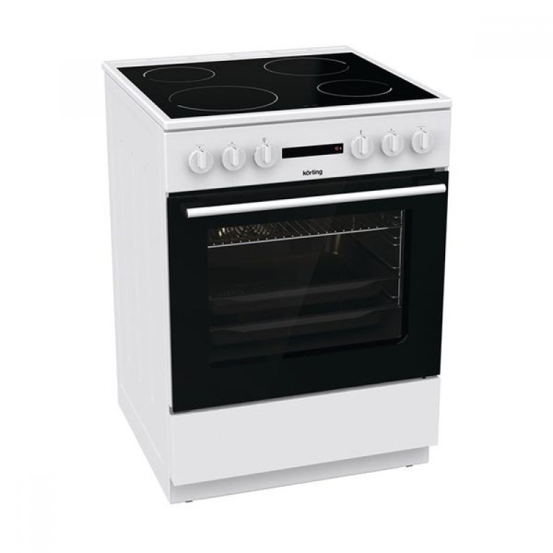Korting KEC6A60WG Κουζίνα 71lt με Κεραμικές Εστίες Π60εκ. Λευκή
