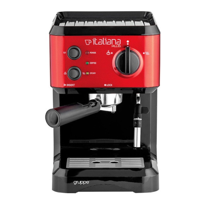 Gruppe Italiana Plus Μηχανή Espresso 1050W Πίεσης 20bar Κόκκινη Gruppe Italiana Plus Μηχανή Espresso 1050W Πίεσης 20bar Κόκκινη