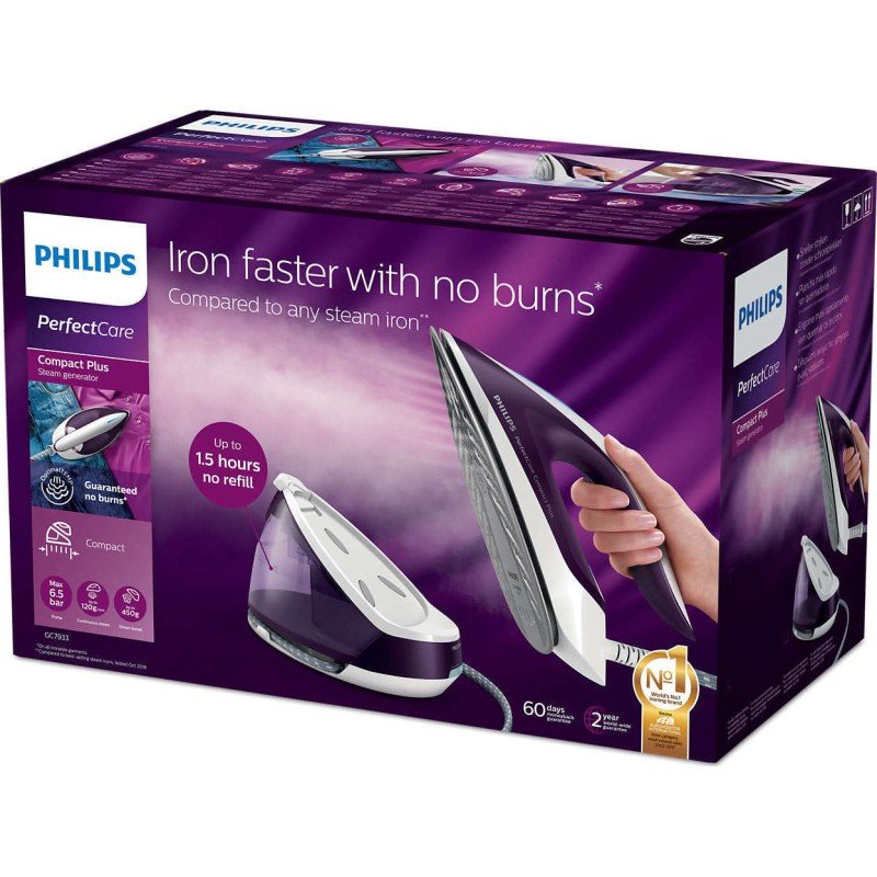 Philips PerfectCare Compact Plus GC7933/30 Σύστημα Σιδερώματος Πίεσης 6.5bar με Δοχείο 1.5lt Philips PerfectCare Compact Plus GC7933/30 Σύστημα Σιδερώματος Πίεσης 6.5bar με Δοχείο 1.5lt