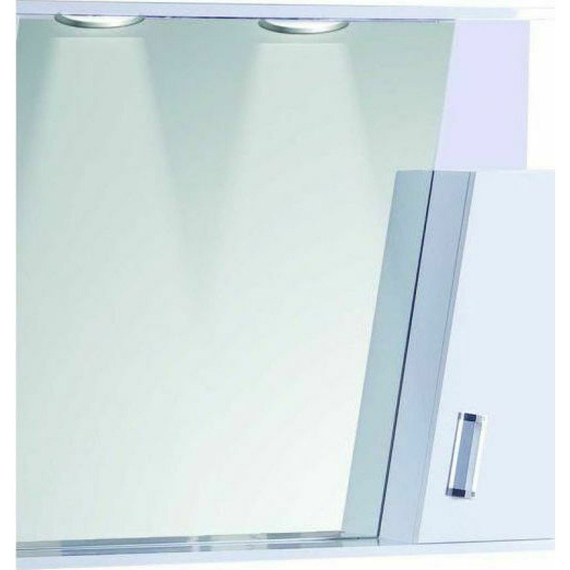 Gloria Fino Creso Ι 15-7002 Ορθογώνιος Καθρέπτης Μπάνιου Led από Πλαστικό με Ράφι & Ντουλάπι 78x67cm Λευκός