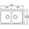 Karag BL-887 Ένθετος Νεροχύτης Inox Σατινέ Μ86xΠ50cm Ασημί
