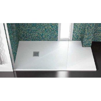 Karag Pietra Bianco Ορθογώνια Ντουζιέρα Τεχνητής Πέτρας 90x120cm