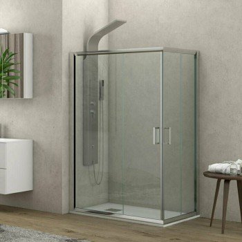 Karag New Flora 100 NFLF1008090180 Καμπίνα Ντουζιέρας με Συρόμενη Πόρτα 80x90x180cm Fabric