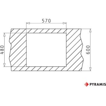 Pyramis Alazia 1B 1D Ένθετος Νεροχύτης από Συνθετικό Γρανίτη Μ59xΠ50cm Carbon