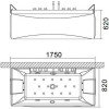 Karag Lilian K-1077 Μπανιέρα Ακρυλική με Υδρομασάζ 175x82cm