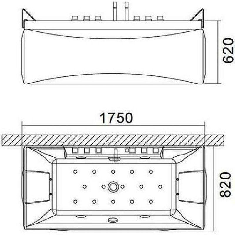 Karag Lilian K-1077 Μπανιέρα Ακρυλική με Υδρομασάζ 175x82cm