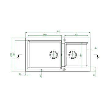 Pyramis Pyragranite Alazia Ένθετος Νεροχύτης από Συνθετικό Γρανίτη Μ96xΠ50cm Graphite Carbon