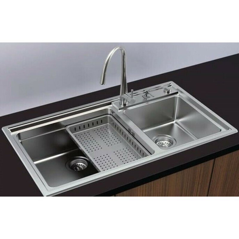 Karag BL 709 Ένθετος Νεροχύτης Δεξιός Inox Σατινέ Μ86xΠ50cm Ασημί