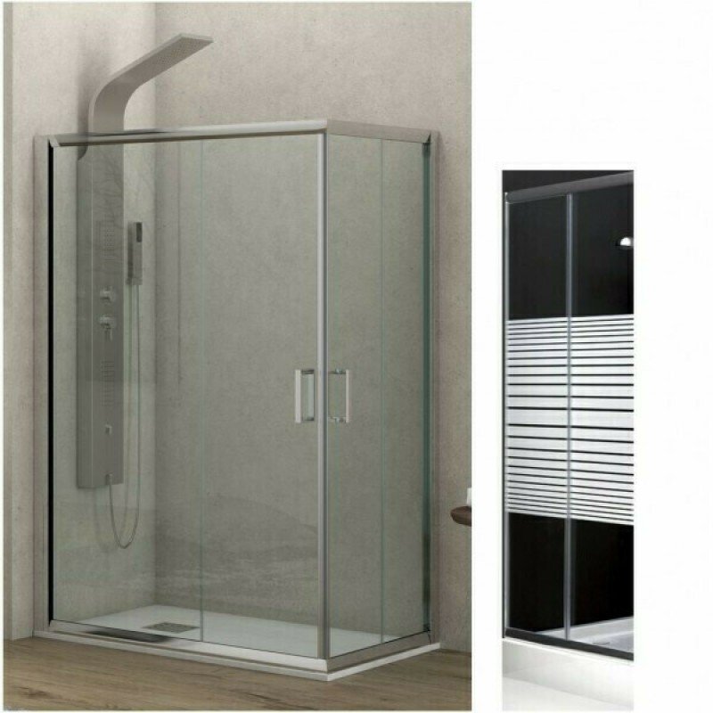 Karag New Flora 100 NFLS10070100180 Καμπίνα Ντουζιέρας με Συρόμενη Πόρτα 70x100x180cm Serigrafato