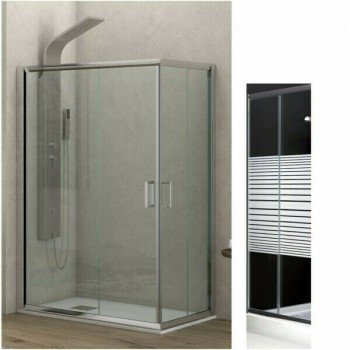 Karag New Flora 100 Καμπίνα Ντουζιέρας με Συρόμενη Πόρτα 90x120x180cm Serigrafato