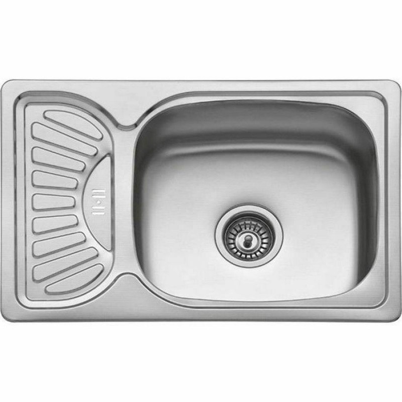 Karag BL 897 Ένθετος Νεροχύτης Inox Σατινέ Μ66xΠ43cm Ασημί