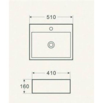 Karag LT5031 Επικαθήμενος Νιπτήρας Πορσελάνης 51x41x16cm Λευκός