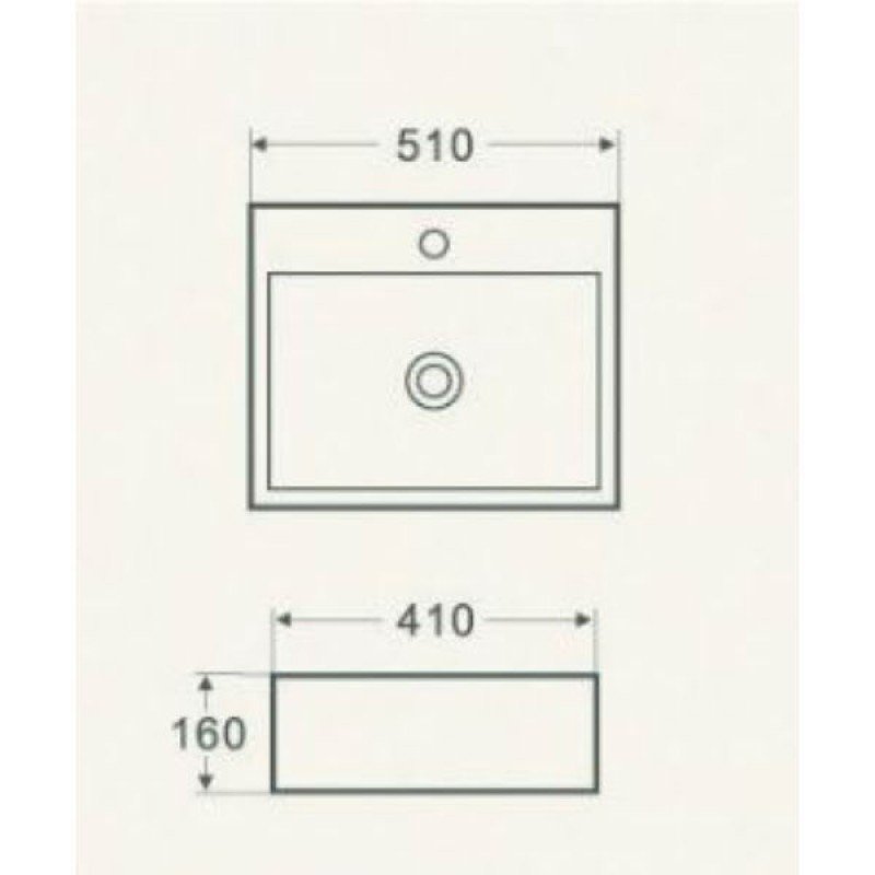 Karag LT5031 Επικαθήμενος Νιπτήρας Πορσελάνης 51x41x16cm Λευκός
