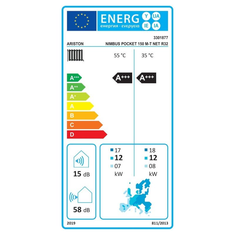 Ariston Nimbus Pocket 150 M T Net Αντλία Θερμότητας 15kW Τριφασική 60°C Monoblock