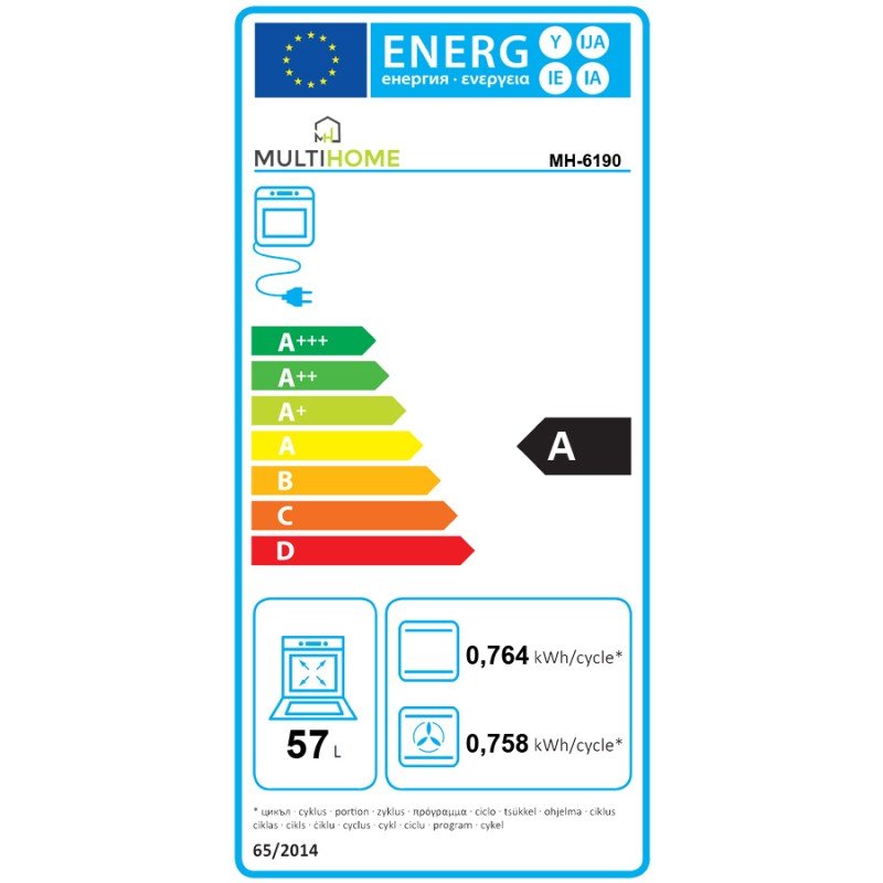 MultiHome 60SGF-31F Κουζίνα 57lt με Εστίες Υγραερίου & Ρεύματος Π60εκ. Λευκή
