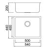 Karag BL 795 Υποκαθήμενος Νεροχύτης Inox Σατινέ Μ54xΠ44cm Ασημί