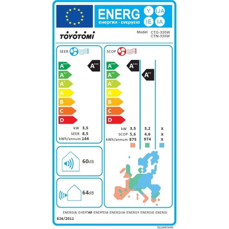 Toyotomi Erai Κλιματιστικό Inverter 12000 BTU A+++/A++ με Τεχνητή Νοημοσύνη Mystery White