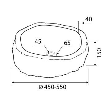 Karag River Stone NRS3 RIVER-50 Επικαθήμενος Νιπτήρας Πέτρινος 55x55x15cm Γκρι
