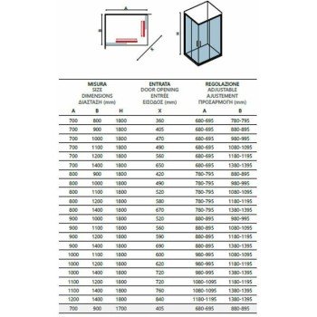 Karag New Flora 100 Καμπίνα Ντουζιέρας με Συρόμενη Πόρτα 90x110x180cm Serigrafato