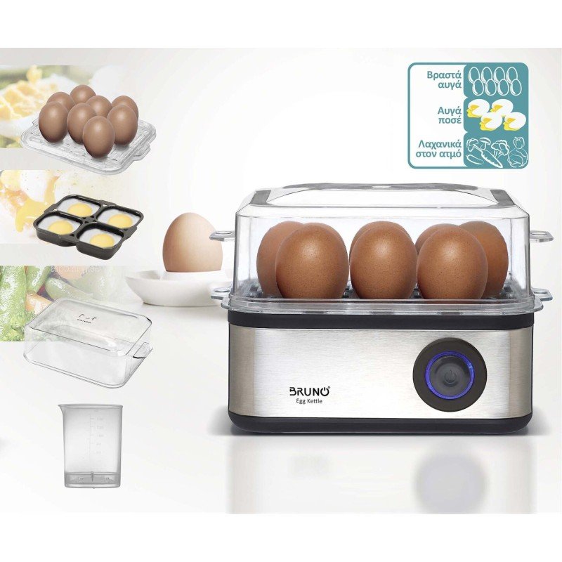 Bruno BRN-0156 Βραστήρας Αυγών 8 Θέσεων 500W Ασημί Bruno BRN-0156 Βραστήρας Αυγών 8 Θέσεων 500W Ασημί