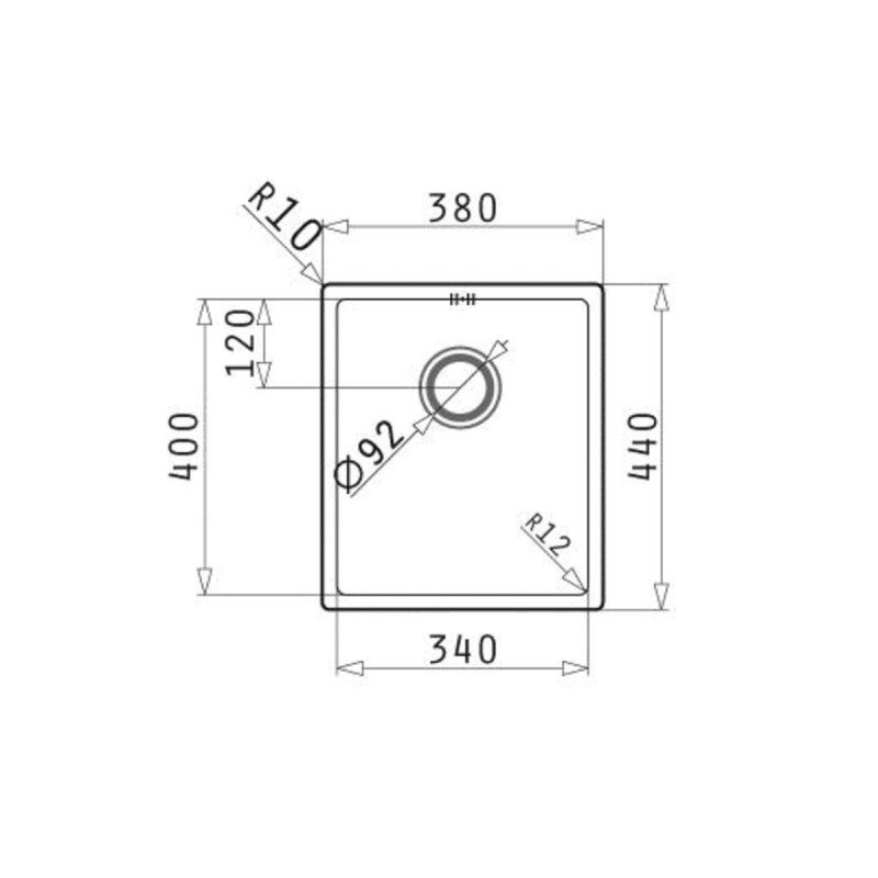 Pyramis 101028201 Ισόπεδος Νεροχύτης Inox Brushed Μ34xΠ40cm Ασημί