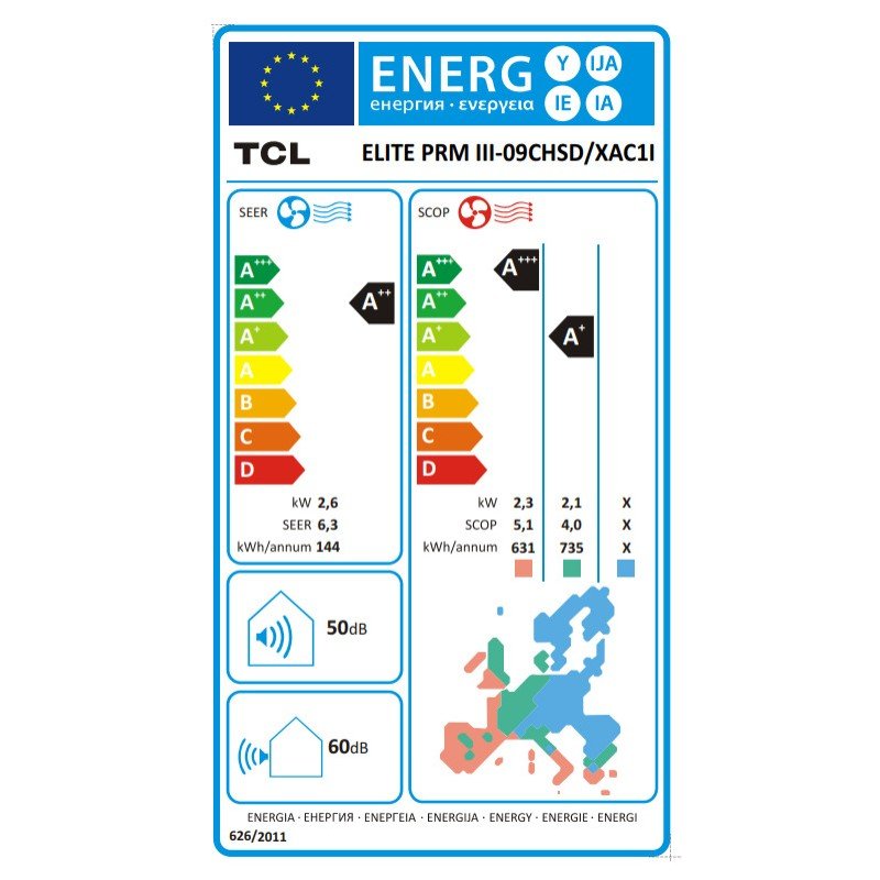 TCL Elite Premium III III-09CHSD/XAC1I Κλιματιστικό Inverter 9000 BTU A++/A+++ με WiFi