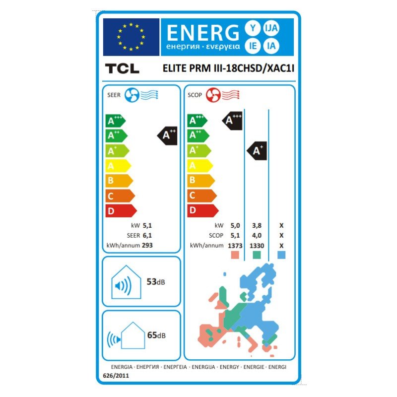 TCL Elite Premium III III-18CHSD/XAC1I Κλιματιστικό Inverter 18000 BTU A++/A+++ με WiFi