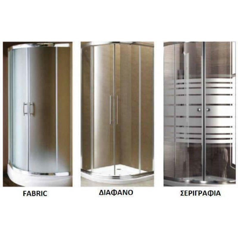 Karag Flora 100 NFL1008080180 Καμπίνα Ντουζιέρας με Συρόμενη Πόρτα 80x80x180cm Clear Glass Cromo