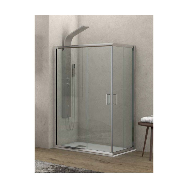 Karag Flora 100 NFL1009090180 Καμπίνα Ντουζιέρας με Συρόμενη Πόρτα 90x90x180cm Clear Glass
