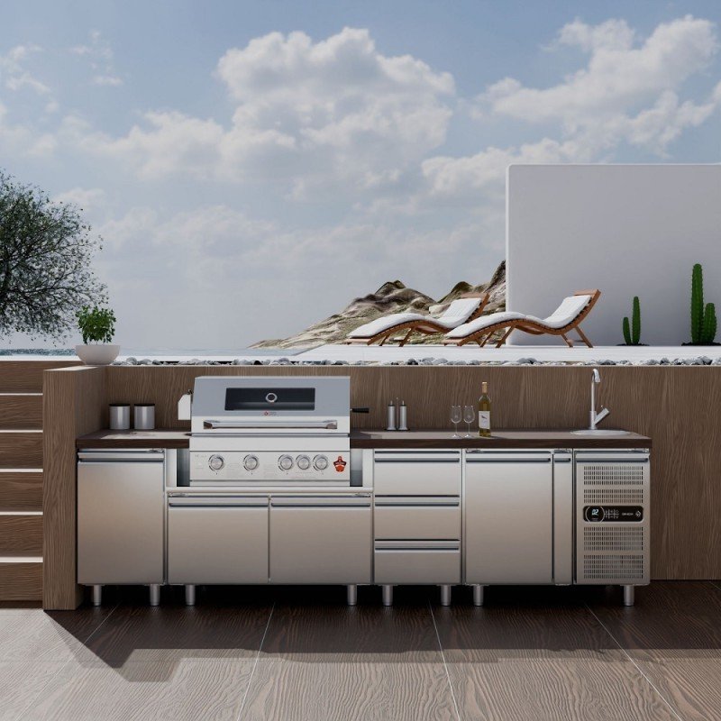 Thermogatz SEMI-PROF TGH-BI-M61 Ψησταριά Υγραερίου Σχάρας 71x62εκ. με 4 Εστίες 17.5kW
