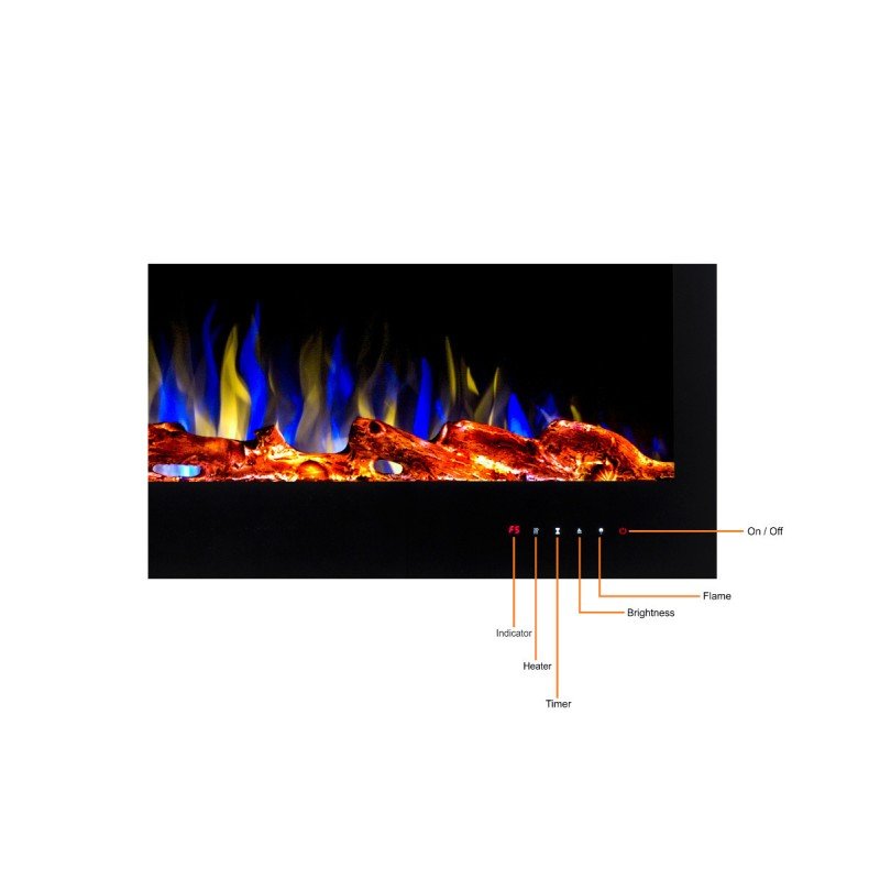 Hitense  Beverly Hills-50 Επιτοίχιο Ηλεκτρικό Τζάκι 1600W 128x14cm 
