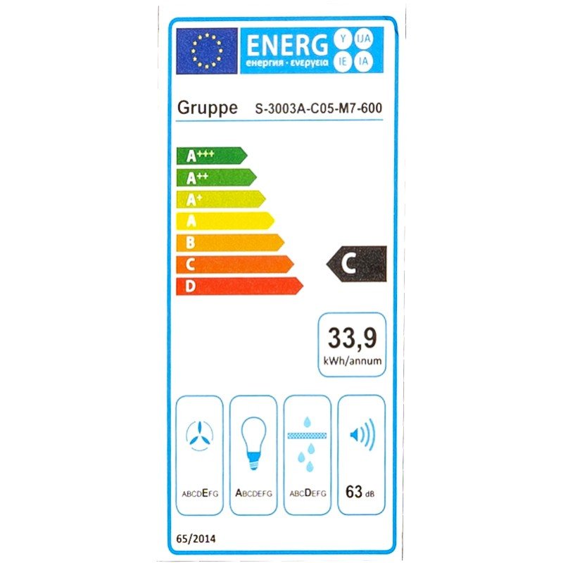 Gruppe Ammos Συρόμενος Απορροφητήρας 60cm Μαύρος