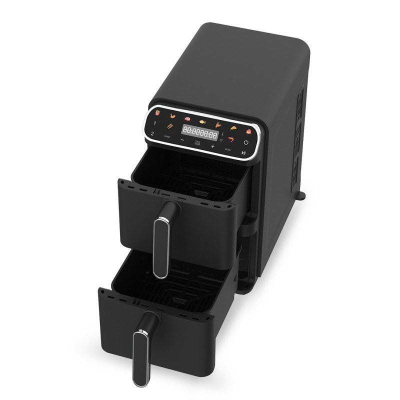 HomeVero Air Fryer με Διπλό Αποσπώμενο Κάδο 11lt Μαύρο HV-AF11DDK