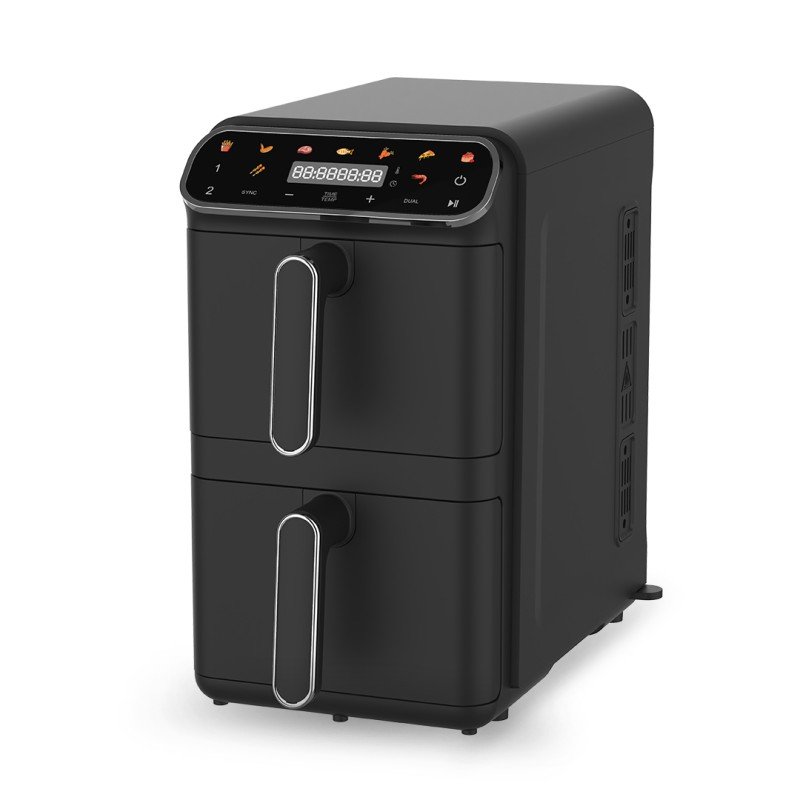 HomeVero Air Fryer με Διπλό Αποσπώμενο Κάδο 11lt Μαύρο HV-AF11DDK