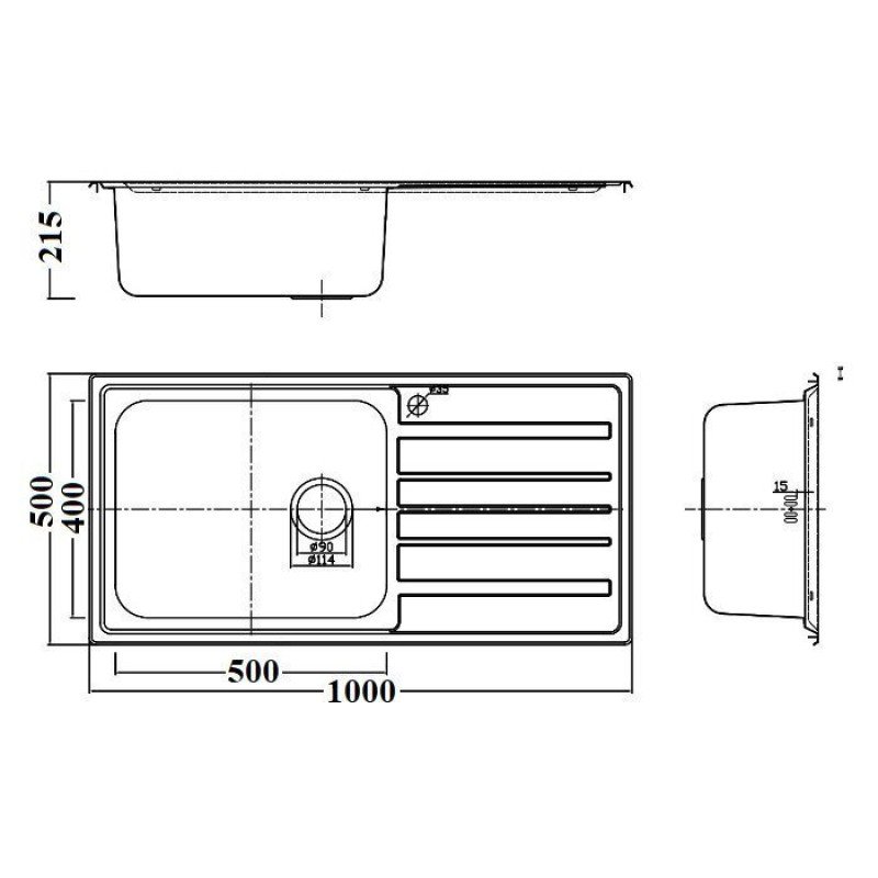 Karag BL 821 Ένθετος Νεροχύτης Inox Σατινέ Μ100xΠ50cm Ασημί