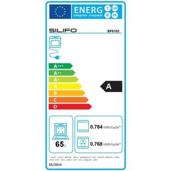 Silifo SF6163 Κουζίνα 65lt με Κεραμικές Εστίες Π60εκ. Inox
