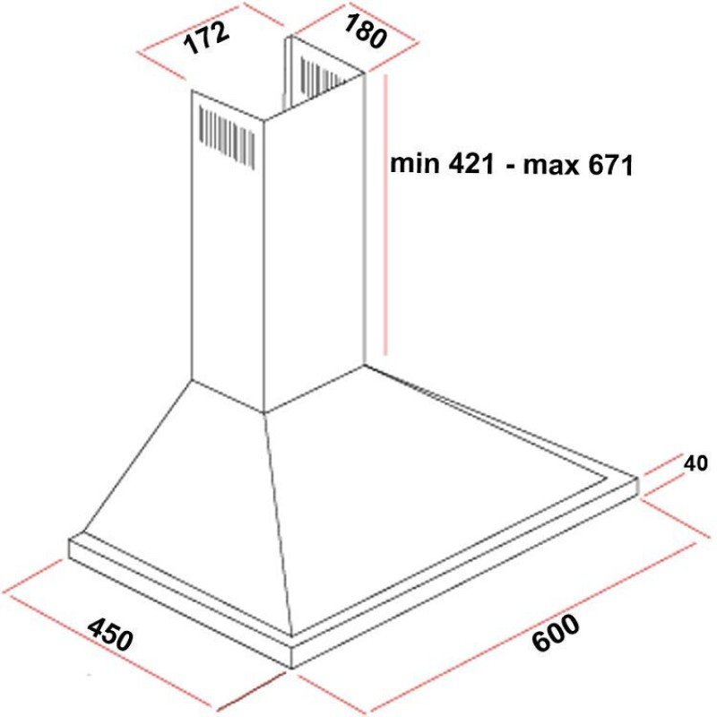 Silifo Απορροφητήρας Καμινάδα 60cm Μαύρος SF6731APB