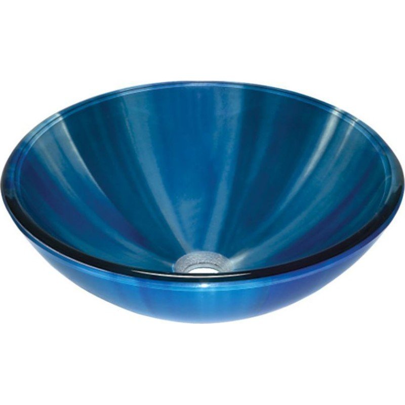 Gloria Dia Glass 66-8306 Επικαθήμενος Νιπτήρας Γυάλινος 42x42x14.5cm Μπλε