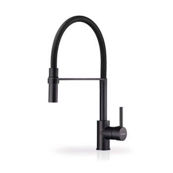 Pyramis Serina 090939901 Μπαταρία Κουζίνας Πάγκου με Ντουζ Black Matt