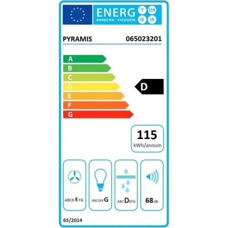 Pyramis Fiero Απορροφητήρας Καμινάδα 90cm Λευκός