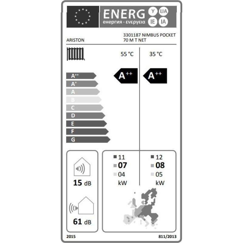 Ariston Nimbus Pocket 70 M T Net Αντλία Θερμότητας 6.4kW Τριφασική 60°C Monoblock